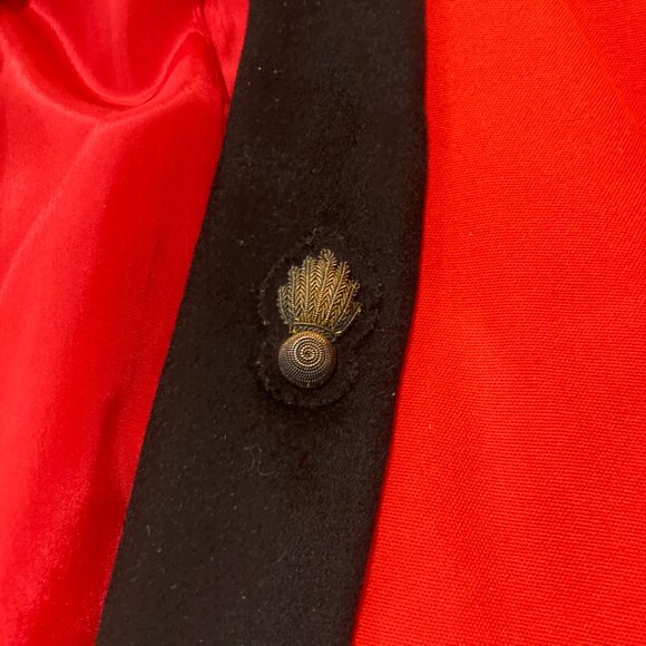 Vtg royal canadien artillery shawl collared red scarlet army military mens mess - Picture 3 of 9